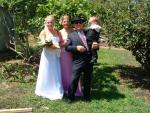 My older sis Marisa on her wedding day accompanied by her son, Alister, Dad and Angelina