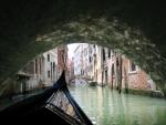 Heading under a bridge in the Gondola