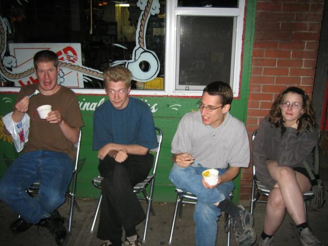 Jim, Matt, Scott, Wendy eating gelato