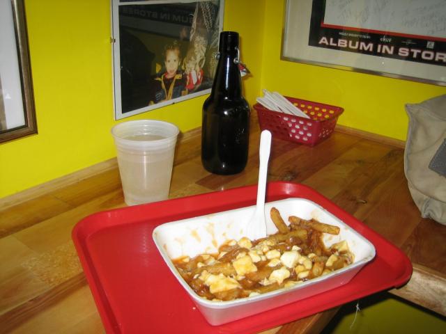 My first poutine and spruce beer